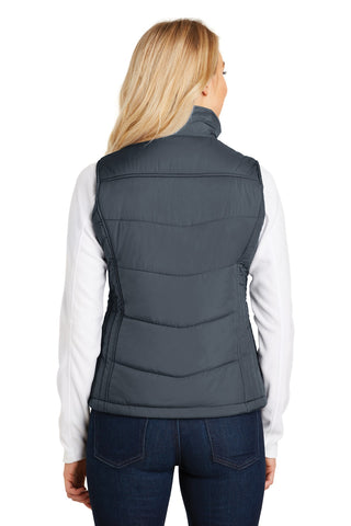 Port Authority Ladies Puffy Vest (Dark Slate/ Black)