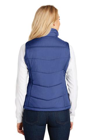 Port Authority Ladies Puffy Vest (Mediterranean Blue/ Black)