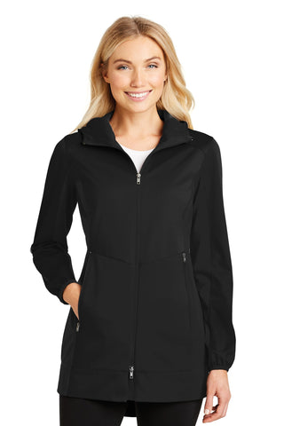 Port Authority Ladies Active Hooded Soft Shell Jacket (Deep Black)