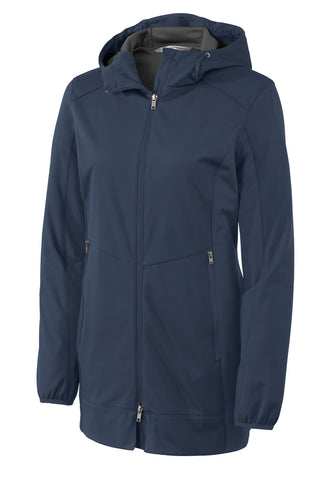 Port Authority Ladies Active Hooded Soft Shell Jacket (Dress Blue Navy)