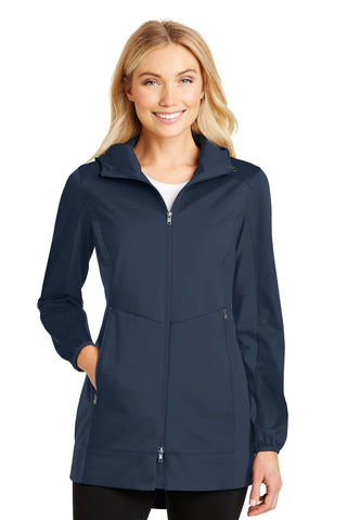 Port Authority Ladies Active Hooded Soft Shell Jacket (Dress Blue Navy)