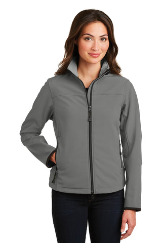 Port Authority Ladies Glacier Soft Shell Jacket (Smoke Grey/ Chrome)