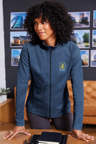 Port Authority Ladies Vertical Texture Full-Zip Jacket (Regatta Blue/ Iron Grey)