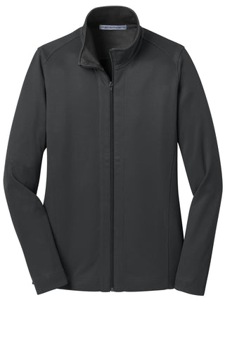 Port Authority Ladies Vertical Texture Full-Zip Jacket (Iron Grey/ Black)