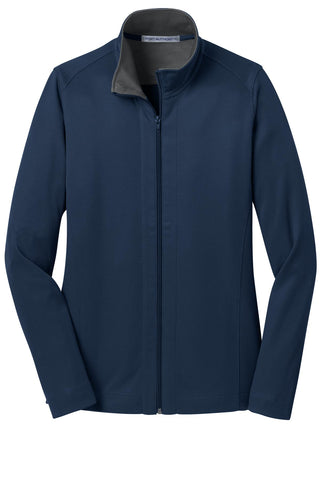 Port Authority Ladies Vertical Texture Full-Zip Jacket (Regatta Blue/ Iron Grey)