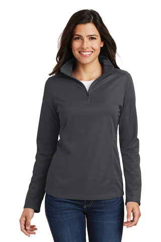 Port Authority Ladies Pinpoint Mesh 1/2-Zip (Battleship Grey)