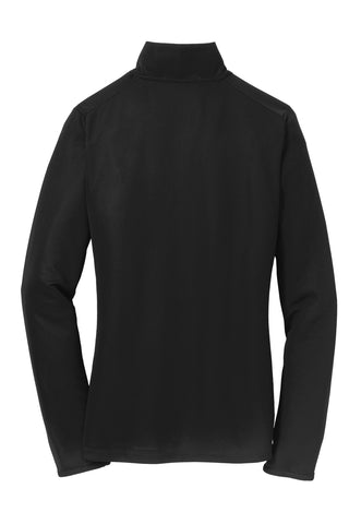 Port Authority Ladies Pinpoint Mesh 1/2-Zip (Black)