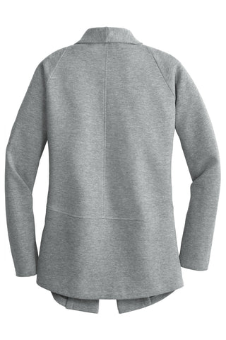 Port Authority Ladies Interlock Cardigan (Medium Heather Grey/ Charcoal Heather)