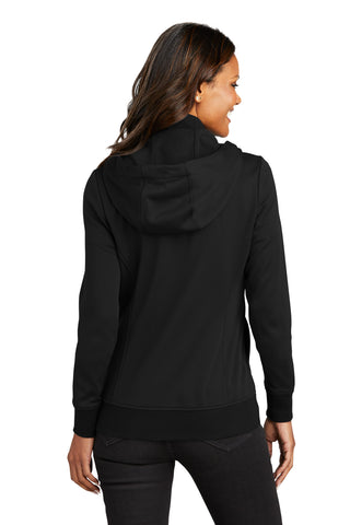 Port Authority Ladies Smooth Fleece Hooded Jacket (Deep Black)