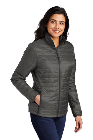 Port Authority Ladies Packable Puffy Jacket (Sterling Grey/ Graphite)