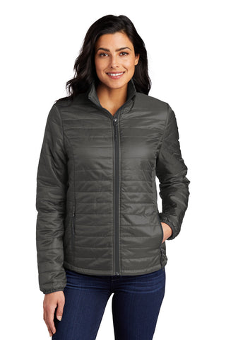 Port Authority Ladies Packable Puffy Jacket (Sterling Grey/ Graphite)
