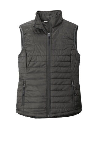 Port Authority Ladies Packable Puffy Vest (Sterling Grey/ Graphite)