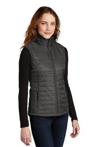 Port Authority Ladies Packable Puffy Vest (Sterling Grey/ Graphite)