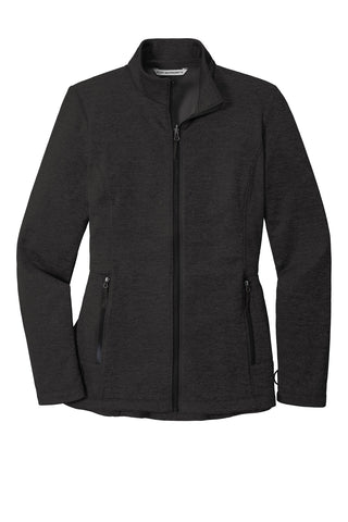 Port Authority Ladies Collective Striated Fleece Jacket (Deep Black Heather)