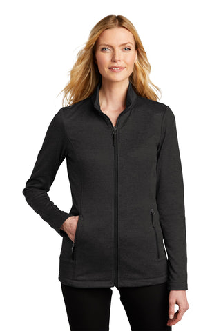 Port Authority Ladies Collective Striated Fleece Jacket (Deep Black Heather)