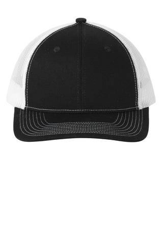 Port Authority Snapback Ponytail Trucker Cap (Black/ White)