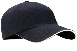 Port Authority Sandwich Bill Cap with Striped Closure (Classic Navy/ White)