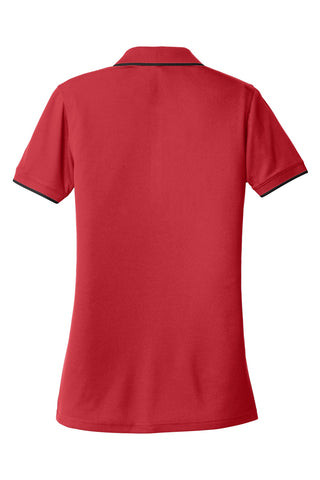 Port Authority Ladies Dry Zone UV Micro-Mesh Tipped Polo (Rich Red/ Deep Black)