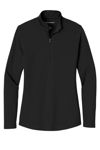 Port Authority Ladies Dry Zone UV Micro-Mesh 1/4-Zip (Deep Black)