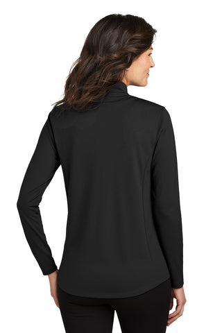 Port Authority Ladies Dry Zone UV Micro-Mesh 1/4-Zip (Deep Black)