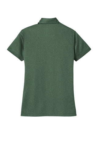 Port Authority Ladies Heathered Silk Touch Performance Polo (Green Glen Heather)