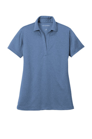 Port Authority Ladies Heathered Silk Touch Performance Polo (Moonlight Blue Heather)