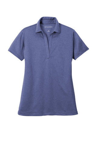 Port Authority Ladies Heathered Silk Touch Performance Polo (Royal Heather)