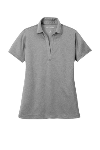 Port Authority Ladies Heathered Silk Touch Performance Polo (Shadow Grey Heather)