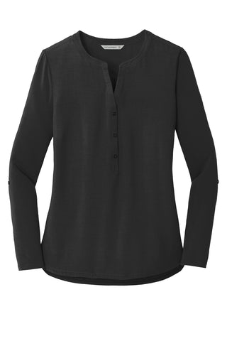 Port Authority Ladies Concept Henley Tunic (Black)