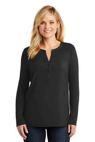 Port Authority Ladies Concept Henley Tunic (Black)