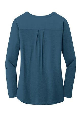 Port Authority Ladies Concept Henley Tunic (Dusty Blue)