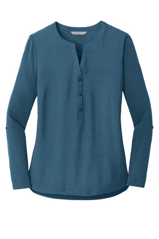 Port Authority Ladies Concept Henley Tunic (Dusty Blue)