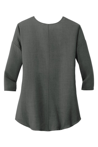 Port Authority Ladies Concept 3/4-Sleeve Soft Split Neck Top (Grey Smoke)