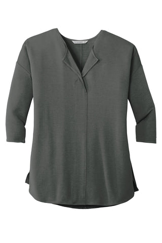 Port Authority Ladies Concept 3/4-Sleeve Soft Split Neck Top (Grey Smoke)