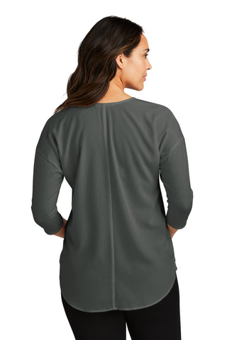 Port Authority Ladies Concept 3/4-Sleeve Soft Split Neck Top (Grey Smoke)