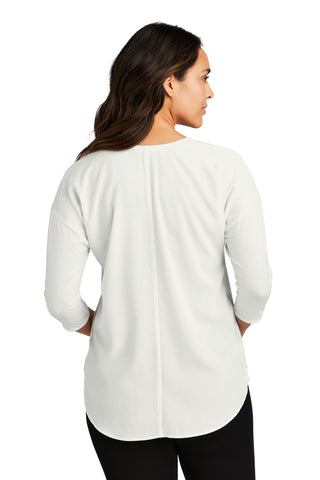 Port Authority Ladies Concept 3/4-Sleeve Soft Split Neck Top (Ivory Chiffon)