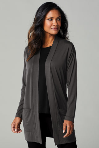 Port Authority Ladies Concept Long Pocket Cardigan (Black)