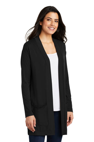 Port Authority Ladies Concept Long Pocket Cardigan (Black)