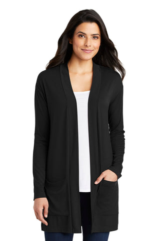 Port Authority Ladies Concept Long Pocket Cardigan (Black)