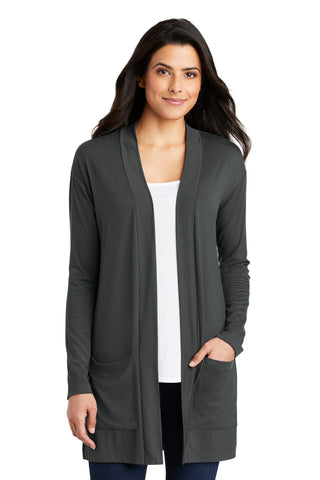 Port Authority Ladies Concept Long Pocket Cardigan (Grey Smoke)