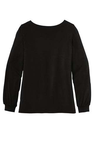 Port Authority Ladies Luxe Knit Jewel Neck Top (Deep Black)