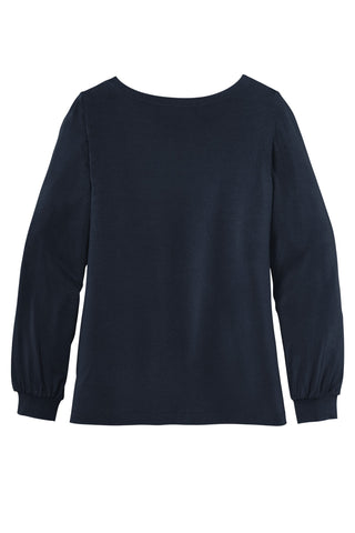 Port Authority Ladies Luxe Knit Jewel Neck Top (River Blue Navy)