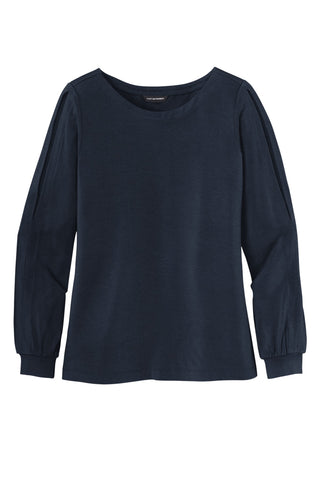 Port Authority Ladies Luxe Knit Jewel Neck Top (River Blue Navy)