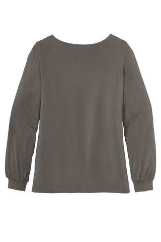 Port Authority Ladies Luxe Knit Jewel Neck Top (Sterling Grey)