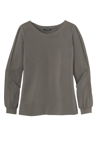 Port Authority Ladies Luxe Knit Jewel Neck Top (Sterling Grey)