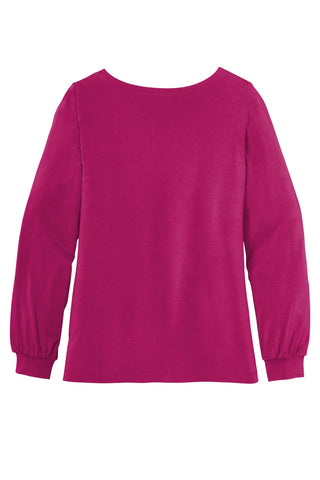 Port Authority Ladies Luxe Knit Jewel Neck Top (Wild Berry)