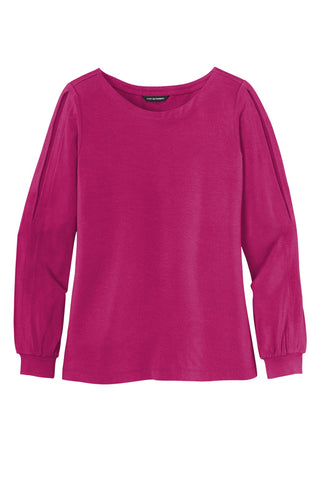 Port Authority Ladies Luxe Knit Jewel Neck Top (Wild Berry)