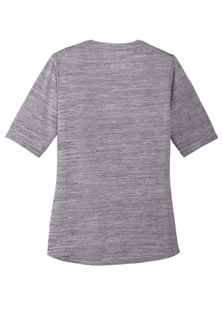 Port Authority Ladies Stretch Heather Open Neck Top (Graphite/ White)