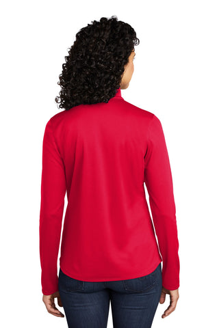 Port Authority Ladies Silk Touch Performance 1/4-Zip (Red/ Black)