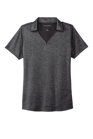 Port Authority Ladies Shadow Stripe Polo (Deep Black)